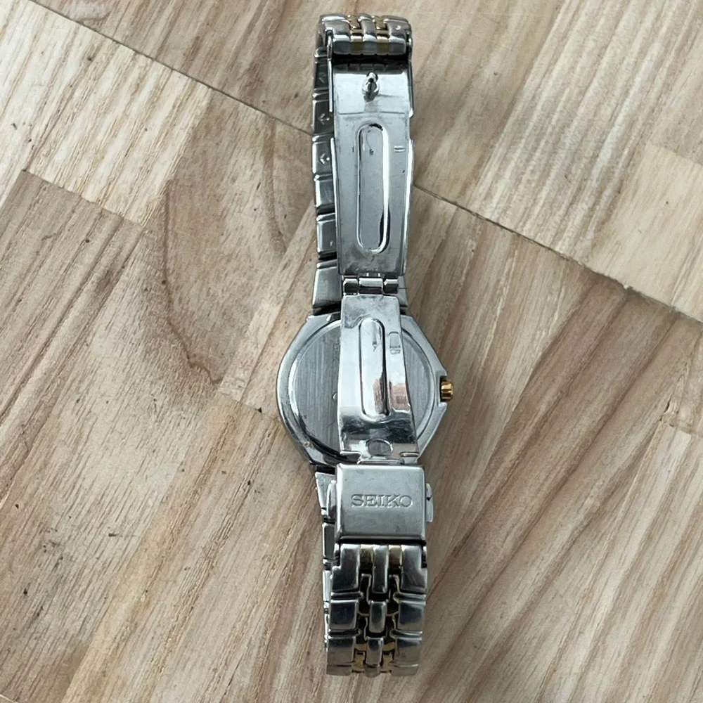 Seiko Ladies Watch Two-Tone Bracelet White Dial Date Window